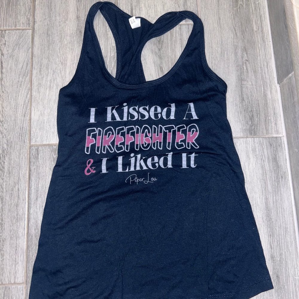 I Kissed a Firefighter Tank Top